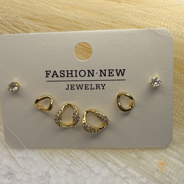 Golden Oval Earrings