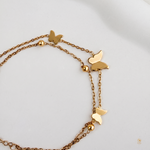 Double Layered Golden Butterfly Bracelet