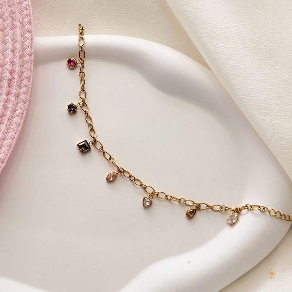 Multi Color Stone Drop Bracelet