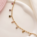 Multi Color Stone Drop Bracelet