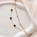 Double Layered Black 3 Round Bracelet