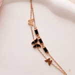 Double Layered Black Butterfly Bracelet