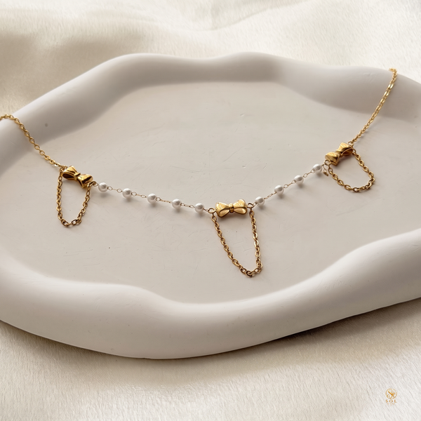 Bow And Beads Neck Chain