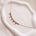 Disc And Bead Fringe Neck Chain