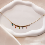 Disc And Bead Fringe Neck Chain