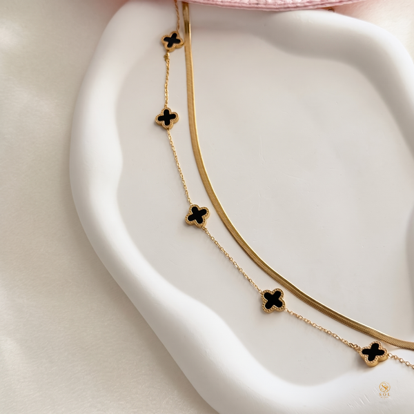 Double Layer Clover Neck Chain